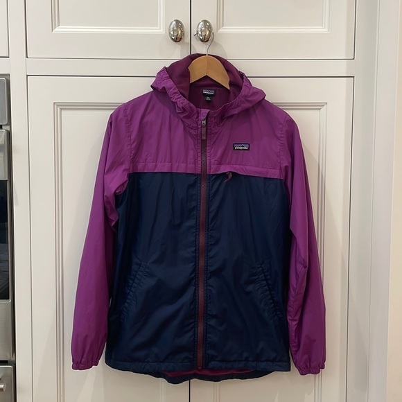 Patagonia Girls Plum/Chartreuse & Navy Jacket—BEAUTIFUL!! EUC—Size XXL—16–18 - Picture 1 of 12
